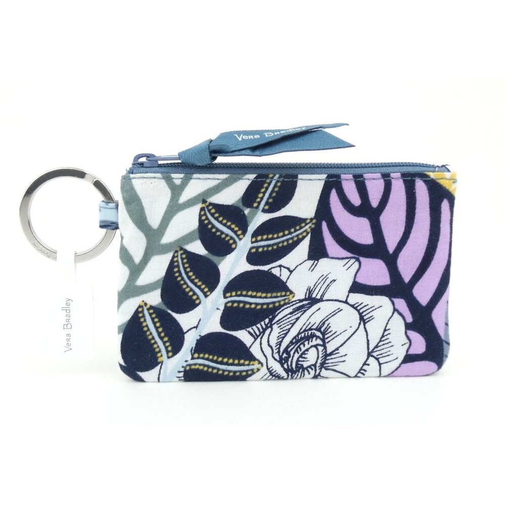 Vera Bradley Palm Floral Cotton Zip Id Case NWT